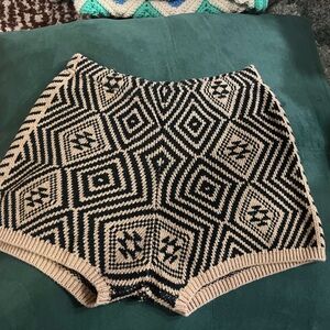 Urban Outfitters Knitted Black and Tan Shorts